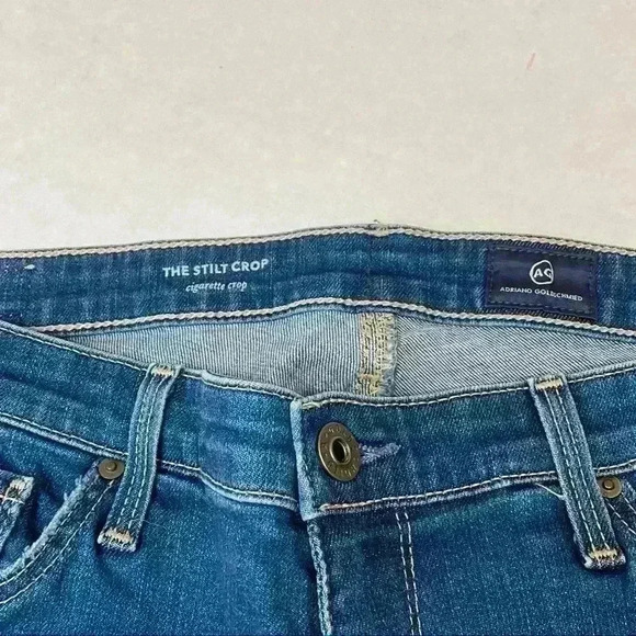 Ag Adriano Goldschmied the stilt crop cigarette crop distressed jeans denim - Picture 3 of 4